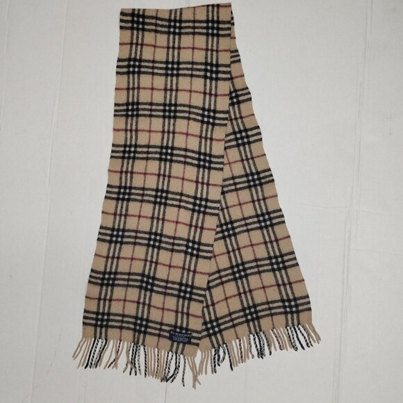 ❤️Vintage BURBERRY LONDON Nova Check 100% LambsWool Scarf - Picture 1 of 3
